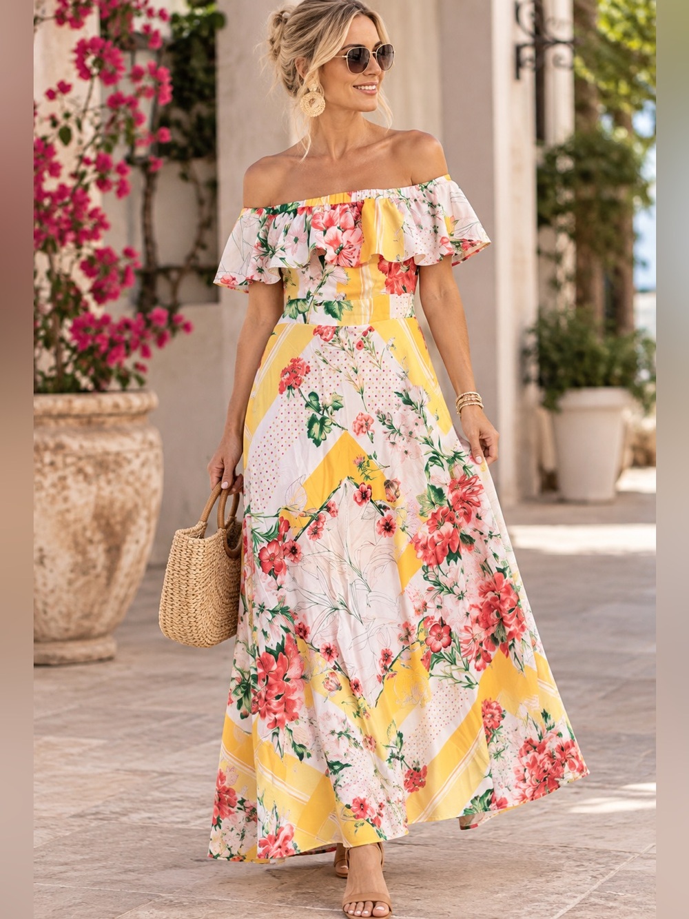 NWOT NY and Company Off the Shoulder Maxi Dress SIze Small
